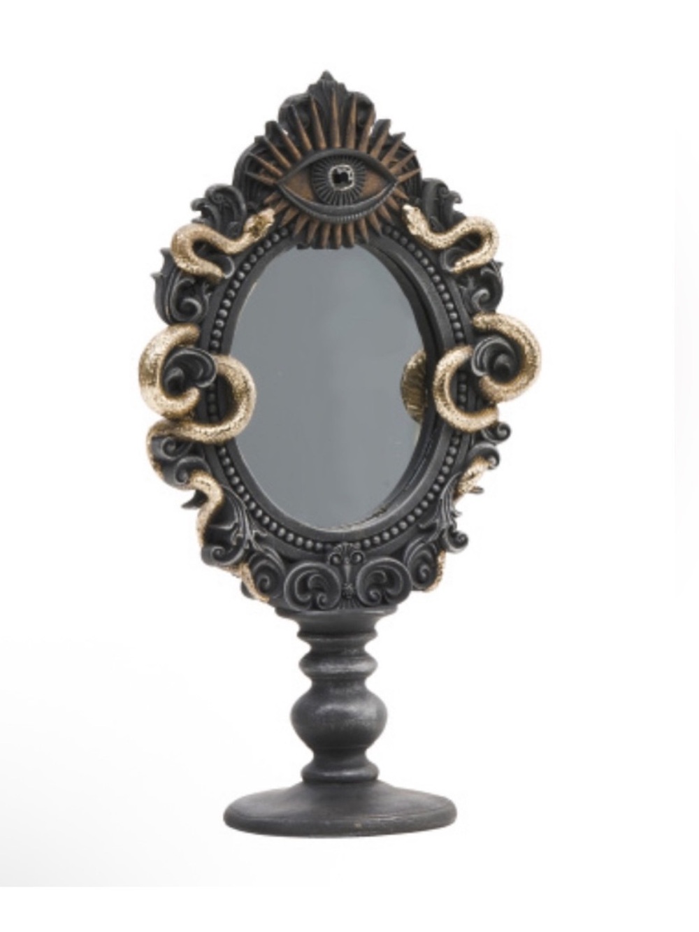 Halloween Gothic CHRISTIAN SIRIANO Tabletop Framed Mirror Gold Snakes reputation